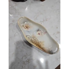 Vintage RS Germany Celery Dish Porcelain Reinhold Schlegelmilch Flowers 