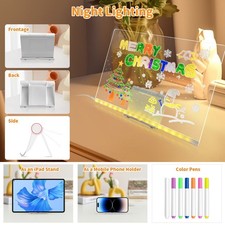 LED Acrylic Drawing Board DIY Erasable Luminous Writing Boards With Stand USB Pl