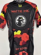 Wattie Ink Hit Squad 2018 Triathlon Skin Suit Cycling Men Large Biking Front Zip