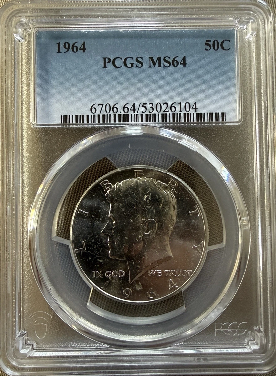 US Kennedy 1964 Graded 64 MS Certified PCGS MS64 PCGS 1964 アメリカ Half (1964-Now Dollars コレクション