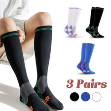 Knee High Compression Solid Tube Soccer Football Sport Socks for Kid Youth Adult