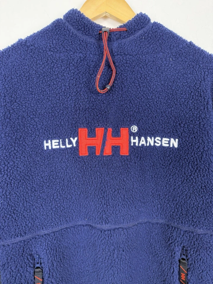 Pullover polar Helly Hanson Sherpa sudadera con capucha de gran tamaño para hombre pequeño azul deletreado Foto 3 de 4