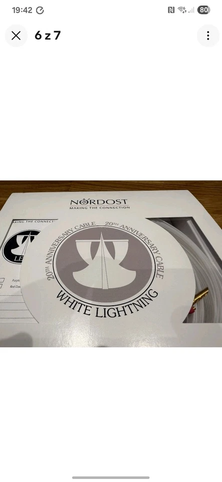 Nordost White Lightening 20th Anniversary Speaker Cable - 3m In New Condition - Image 2 of 4