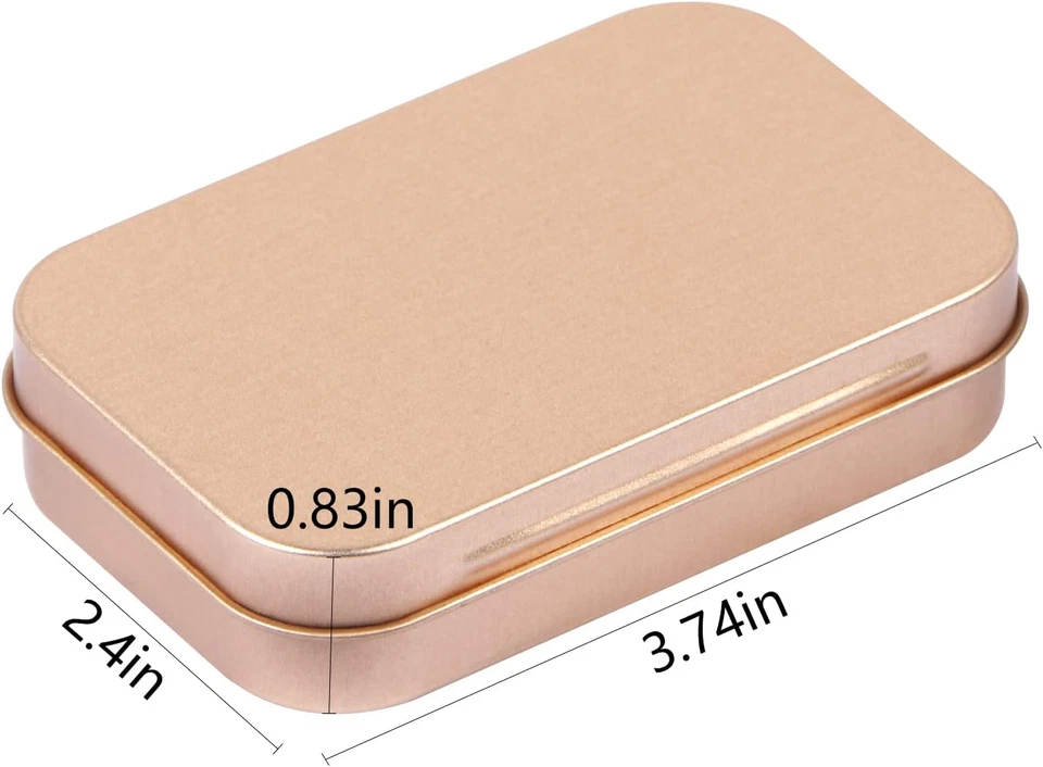 3 Pack Metal Rectangular Hinged Tins Mini Portable Storage Boxes 3.8X2.4X0.8 Inc - Image 2 of 4