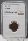 1871 INDIAN HEAD CENT NGC XF-45  1C COIN EXTRA FINE BRONZE PENNY 2172957-004