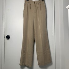 Reformation Mason Pants Khaki Trouser Wide Leg High Waisted  Relaxed Pleated