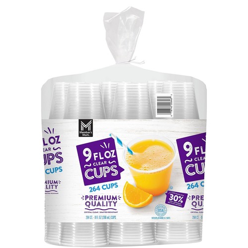 Member's Mark Clear Plastic Cups (9 Ounce, 264 Count) - Foto 1 di 3