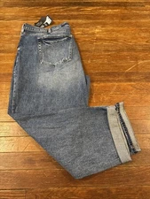 Silver Jeans Girlfriend 90’s Boyfriend High Rise Straight Leg Cuff Sz 20/27