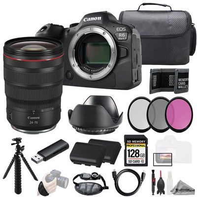 Canon EOS R6 II + RF 24-70mm f/2.8L IS USM Lens 128GB +Ext Bat+ 3 PC Filter- Kit