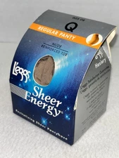 Q Leggs Sheer Energy Regular Panty Reinforced Toe Nude Revitalizing 605 08 New