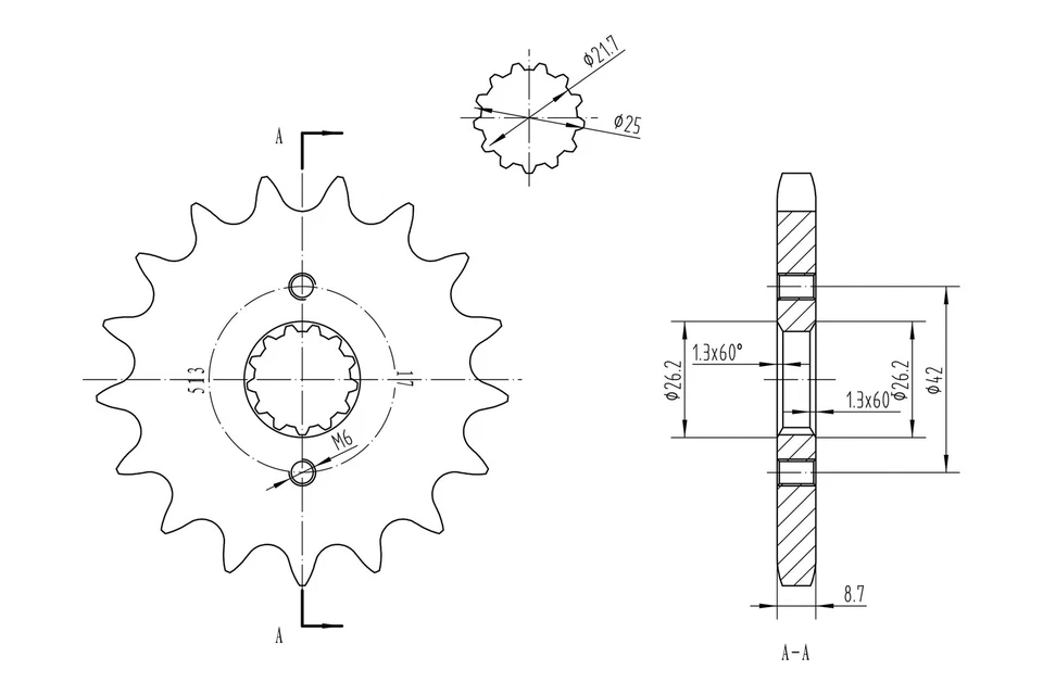 For Suzuki GSX1250FA 2011 BikeMaster 965645 530 Series Front Sprocket Foto 2 de 2