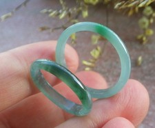 2 Pcs Certified Green Burma 100 A JADE Jadeite Circle RING USA. 6  9    712699
