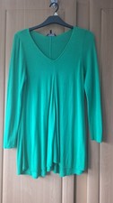 Phase Eight bright emerald green knitted longer line tunic jumper 14 v neck