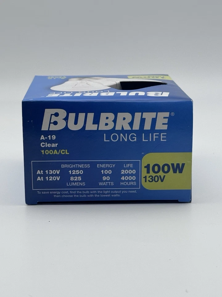 Bulbrite Long Life 100w A19 CLEAR Light Bulbs (2 Count) NON LED - Image 2 of 4