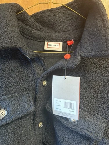 Hunter Sherpa Shirt Jacket Men's XL Black Fleece Button Front Pockets Shacket image 2