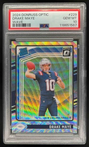 2024 Donruss Optic Drake Maye Wave Rated Rookie #/300 Patriots PSA 10