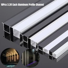 10Pcs 3.3ft Each LED Aluminum Profile Channel Holder with Cover for LED Strip