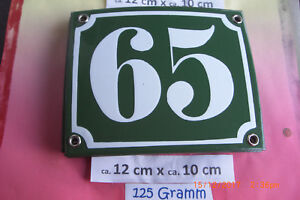 grünem Hintergrund 14 cm x 14 cm 4 weiße Zahl auf gras Emaille Hausnummer Nr