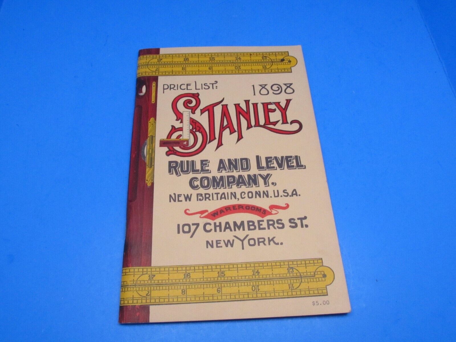 reprinted 1898 price list catalog of Stanley Rule & Level Co incl planes squares