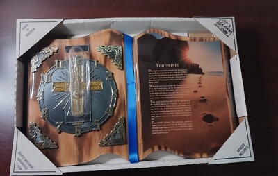 VINTAGE Footprint Poem Cross CEDAR WALL CLOCK 18'' X 10'' X 2''  Made In USA