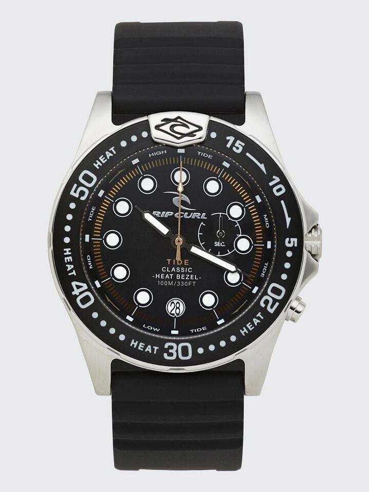 RIP CURL Classic Heat Bezel Surf 41.5mm Silver Stainless Steel Case ...