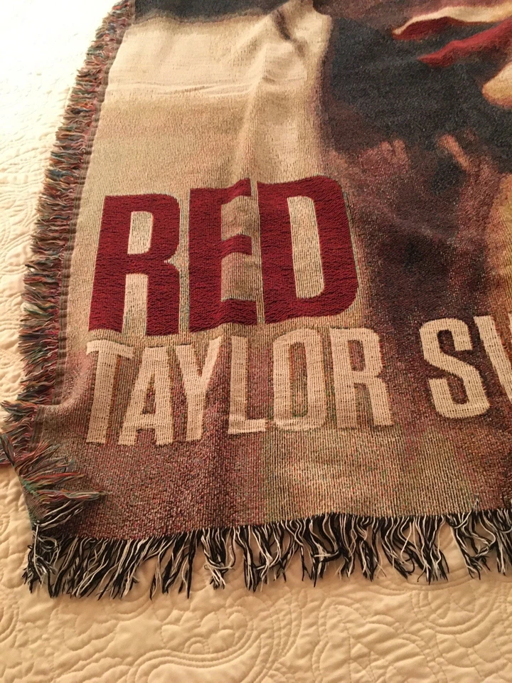 "Cubierta de álbum Taylor Swift roja de gira de conciertos tapiz manta tejida 50"" X 60""" Foto 4 de 4
