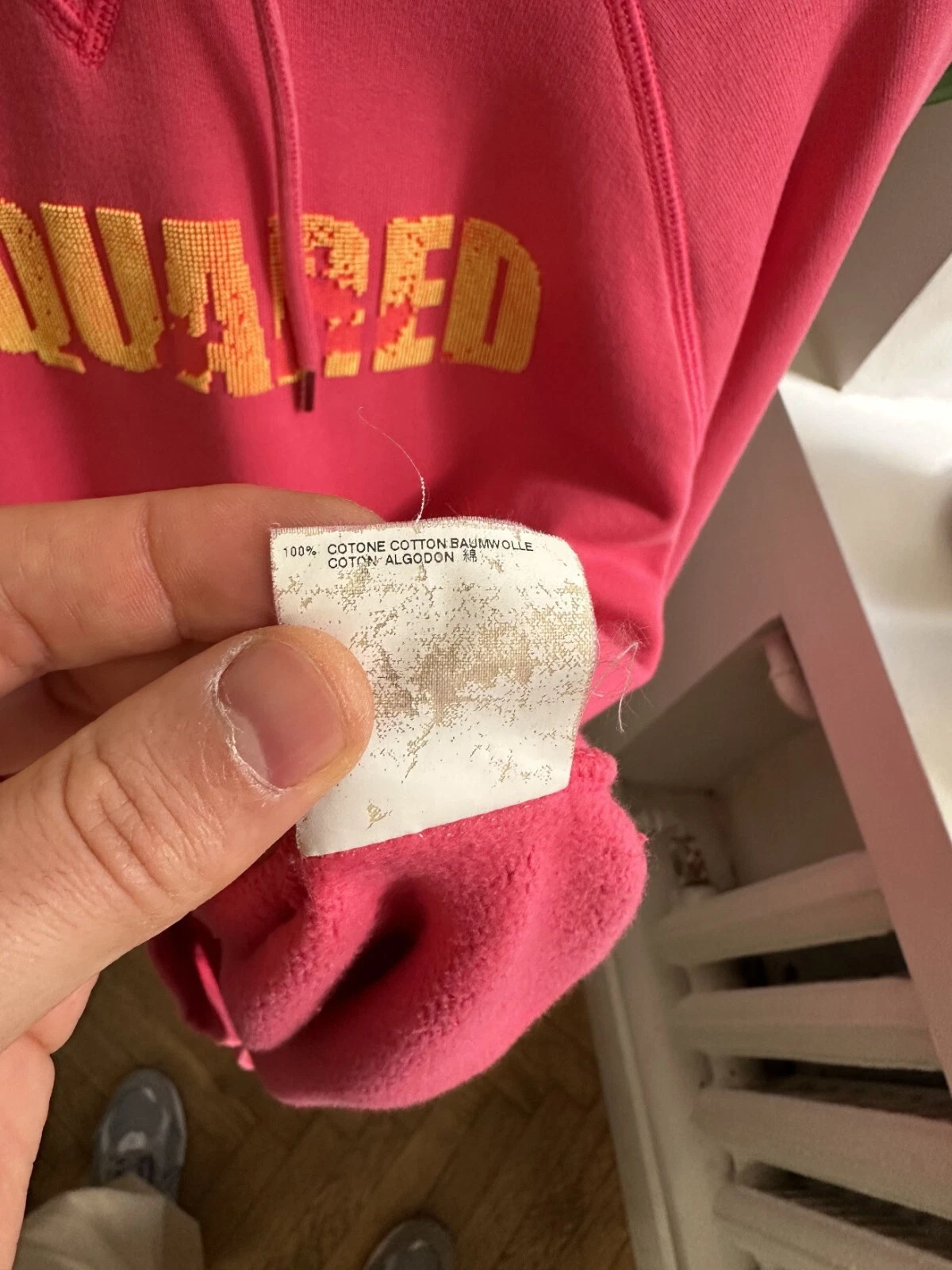 DSQUARED2 Felpa con cappuccio Dsquared rosa cremisi Made in Italy