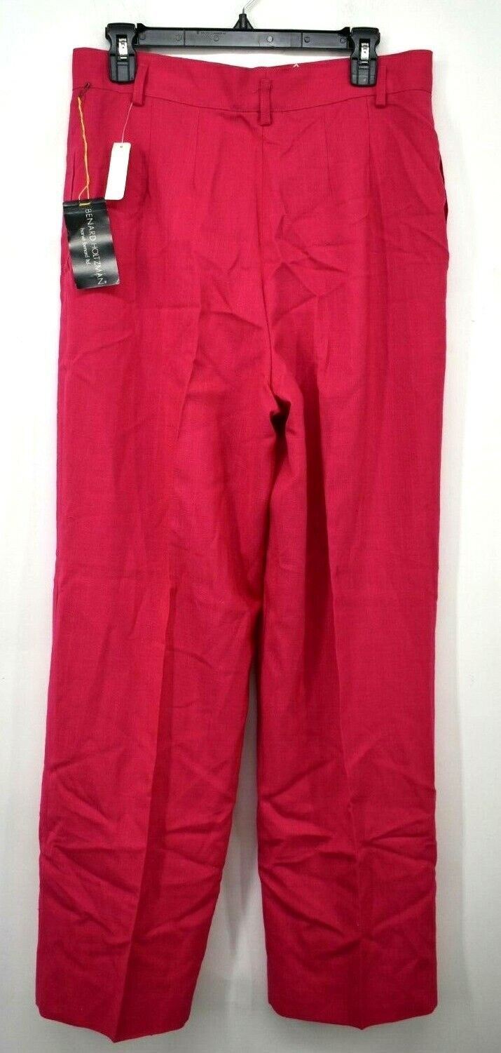 Benard Holtzman Women's Pink Straight Fit Pleated Zip Fly Chinos Dress ...