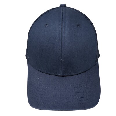 NV Caps Snapback Trucker Hat Blue One Size Adjustable Mesh Back Blank