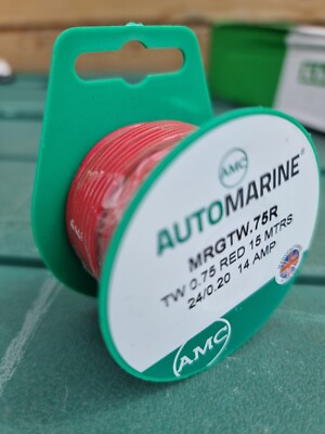 Rot 0,75 mm² dünnwandig 14 A Kabel Leitung Mini Rolle 15 m