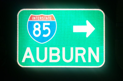 AUBURN Interstate 85 route road sign 18