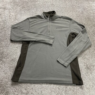 Columbia Sweatshirt Mens Medium Gray High Neck 1/4 Zip Fleece Pullover Outdoor