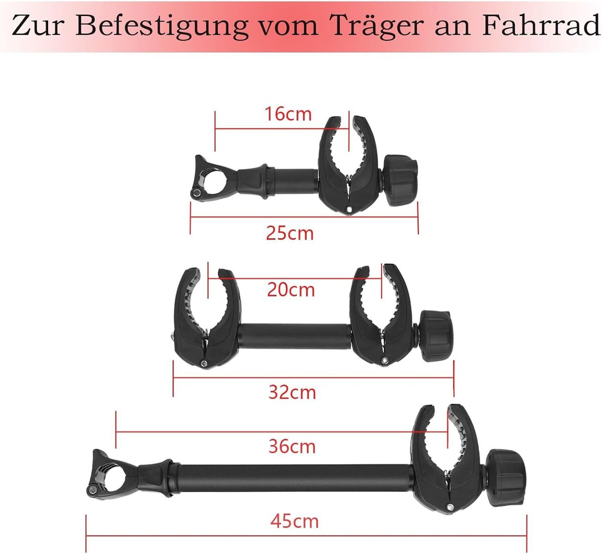 Rahmenhalter kurz 32 cm Länge, Fahrradhalterung Bike Holder Fahrradträger Fahrradhalter Befestigung Klemme Reisemobil Rad, abschließbar, für U- Bügelrohr
