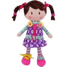 Plush Doll for Toddlers Learn to Dress Montessori Toy - Purple Dress - Olivia