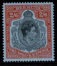 BERMUDA GVI SG117d, 2s 6d black & red/pale blue, M MINT. Cat £20.