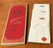 Vintage Goldenweave Handkerchiefs Men's 3 in Original Box Fine Woven Cotton NOS