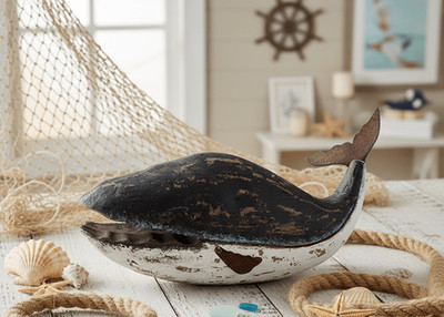 Wal Deko Holz Maritim Groß Nautik Sommer Meer Ozean  36cm, Clayre & Eef