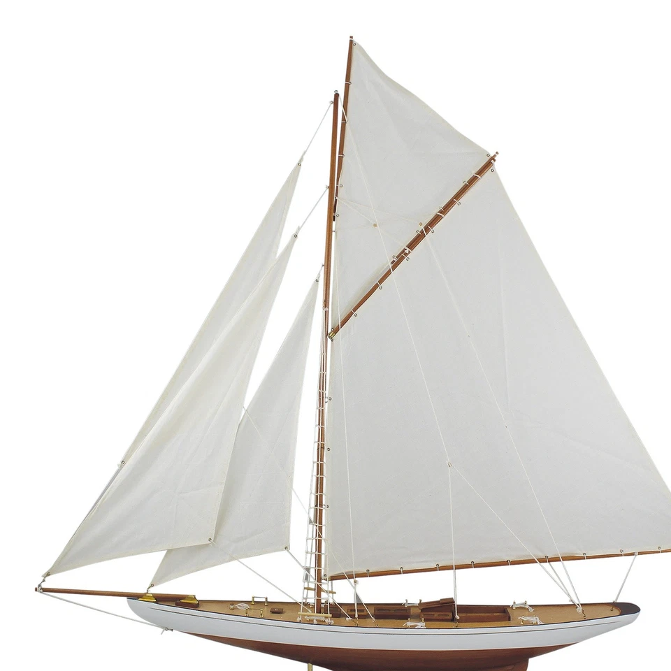 Segelyacht Modellschiff aus Holz mit Stoffsegel 120 cm Sea-Club - Bild 2 von 4