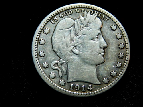 1914 BARBER QUARTER FINE DETAILS