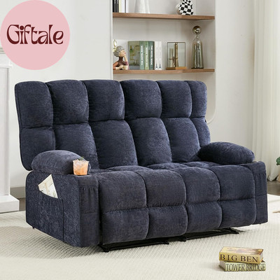 Loveseat Recliner Sofa, Big Large Reclining Sofa with Cup Holders & Side Pockets