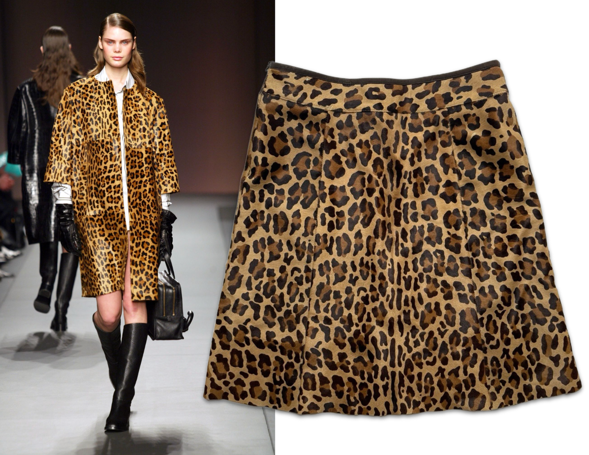 Archive Vintage Prada Fall 2003 Leopard Print Ponyhair Fur Leather