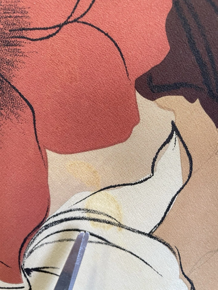 H74# Christian Dior Bufanda de Seda Beige Estampado Floral Diseñador Vintage Foto 4 de 4