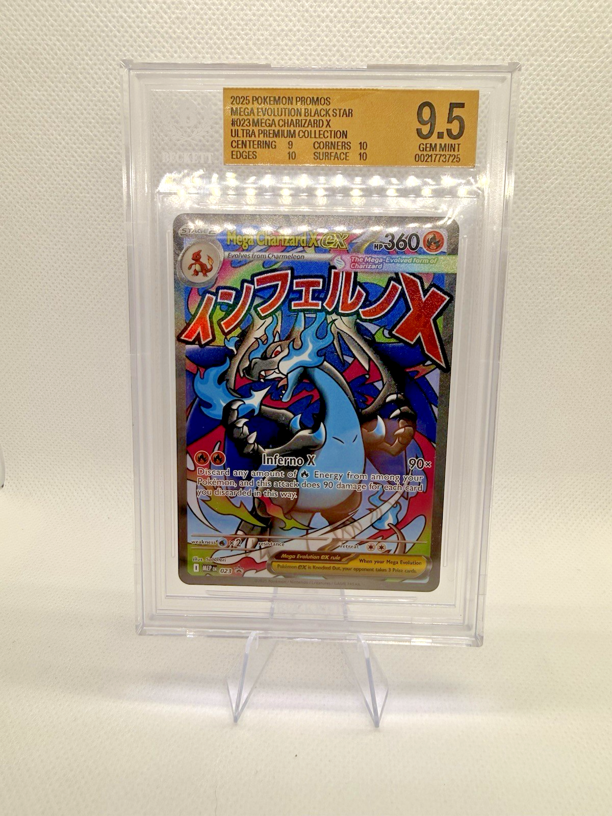 Cyclizard Evolution Mega Charizard X EX 023: Mega Evolution Black Star Promo: BGS 9.5 GEM ...