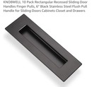 KNOBWELL 10 Pack Rectangular Recessed Sliding Door Handles Finger Pulls, New — photo 1