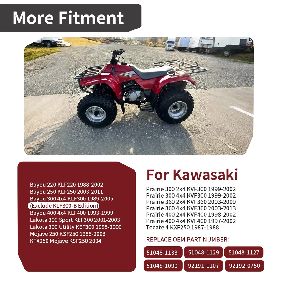 Fuel Tank Cap w/ Tube 51048-1133 For Kawasaki Prairie 360 Bayou 220 250 300 400 - Image 2 of 4