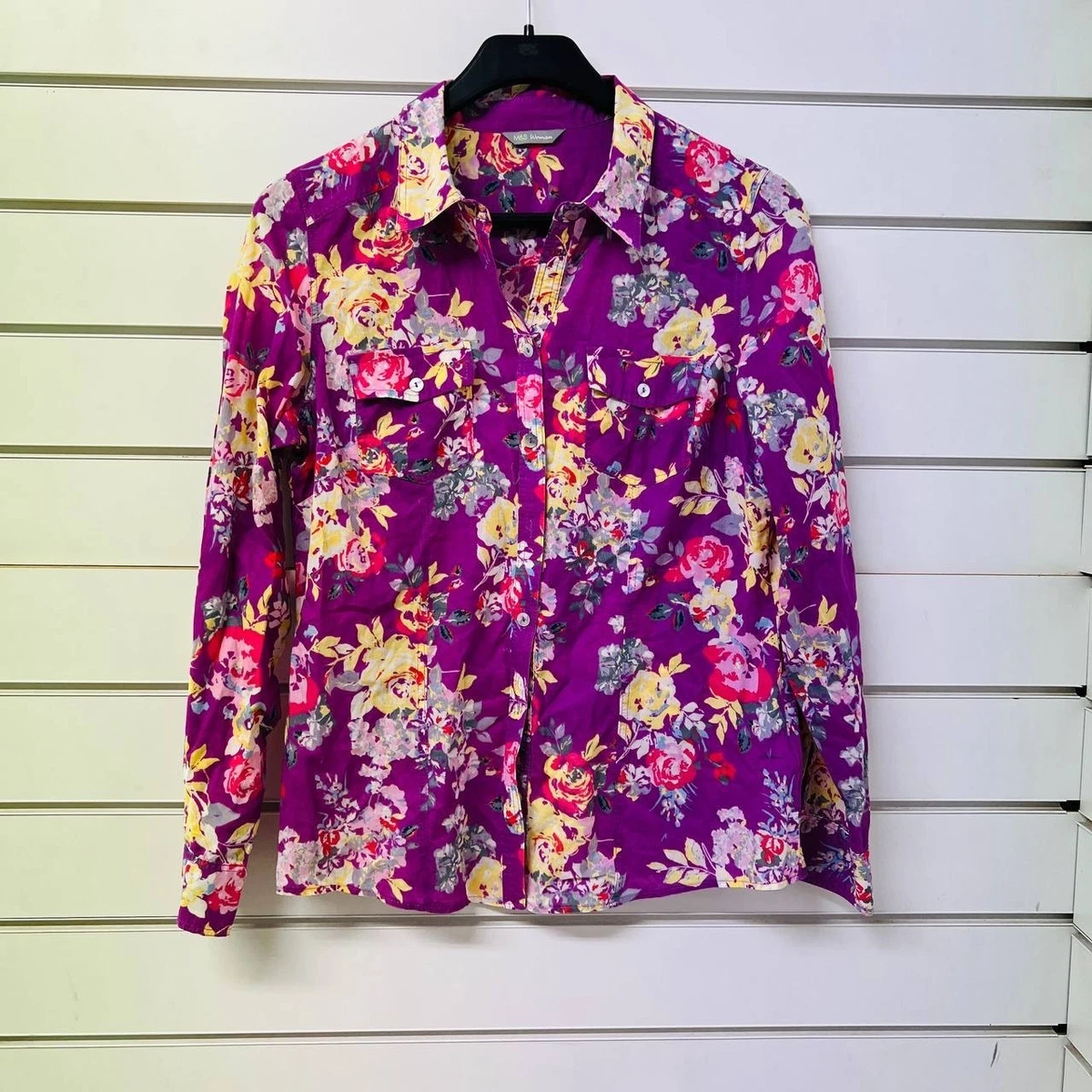 Chemisier Femme Marks And Spencer Violet - Taille UK 8 - Occasion Très Bon état