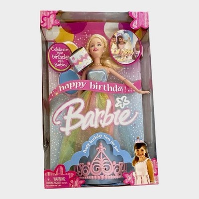 Mattel Happy Birthday Barbie Fashion Doll w/ Tiara 11.5in 2005 MPN J1496