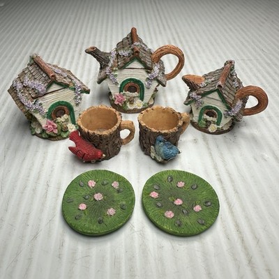 Collectible Tea Set Bird Houses 9 Pieces Unbranded Cute Whimsical Grandma Core