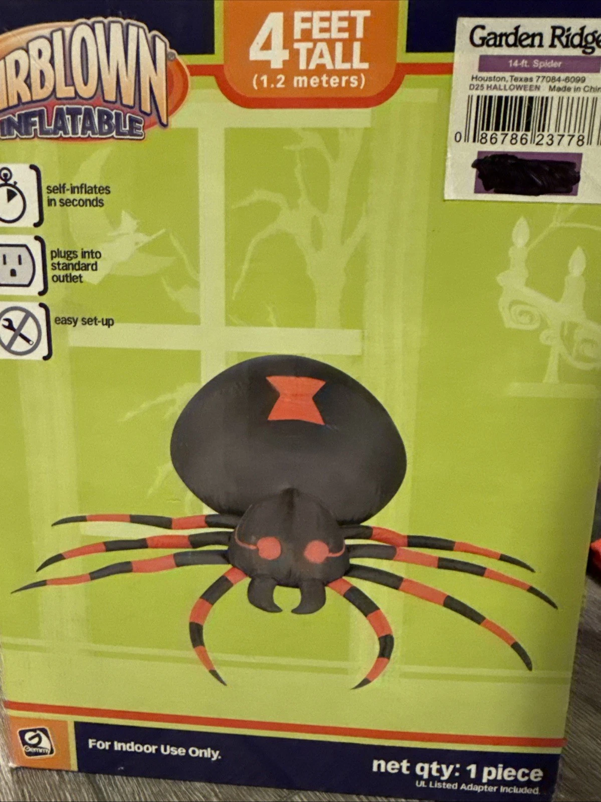 Halloween Inflatable 4 Foot Spider Gemmy 2008 Indoor