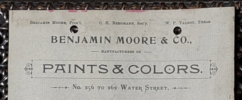 1896 Benjamin Moore Paint Co Brooklyn NY Billhead Financial Stamp Typography